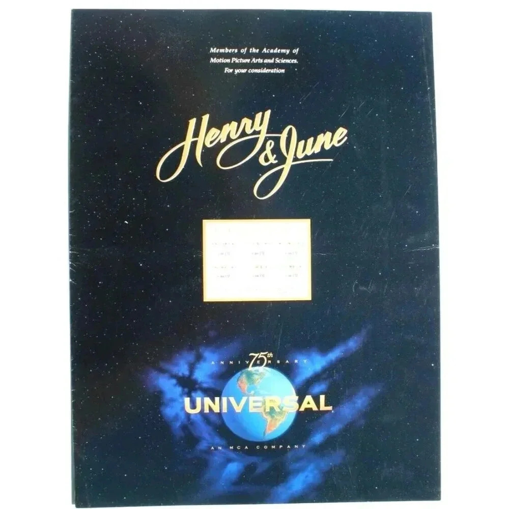 Vtg 1990 Henry & June Promo Movie Press Screening Brochure Program